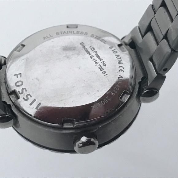 Fossil Ladies Watch Silver White Tone Date Calenda - Picture 5 of 8